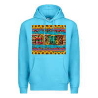Ocean Blue western home wind wheel sunflowers Premium Hoodie - Artiststas