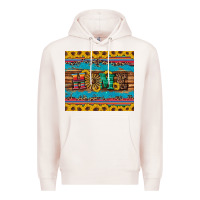 Pale Pink western home wind wheel sunflowers Premium Hoodie - Artiststas