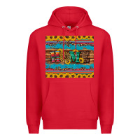 Red western home wind wheel sunflowers Premium Hoodie - Artiststas