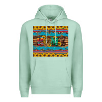 Seafoam western home wind wheel sunflowers Premium Hoodie - Artiststas