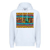White western home wind wheel sunflowers Premium Hoodie - Artiststas