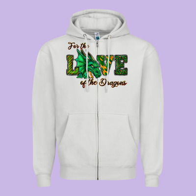 For The Love Of The Dragons Zipper Hoodie Designed By Ranaportraitstore