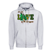 Heather Grey For The Love Of The Dragons Zipper Hoodie - RanaPortraitStore