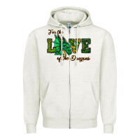 Oatmeal Heather For The Love Of The Dragons Zipper Hoodie - RanaPortraitStore