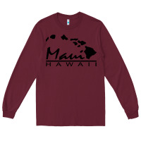 Burgundy maui hawaii Long Sleeve Tee - linhVisuals
