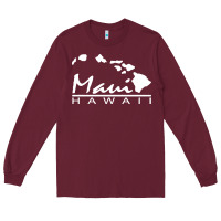 Burgundy maui hawaii Long Sleeve Tee - linhVisuals