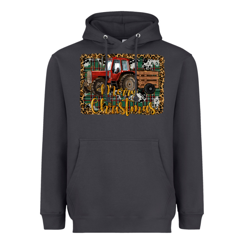 Merry Christmas Farm Tractor Heavyweight Hoodie by RanaPortraitStore | Teevron
