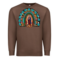 Chestnut Lady Of Guadalupe Rainbow Premium Sweatshirt - RanaPortraitStore