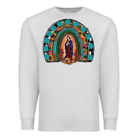 Dove Grey Lady Of Guadalupe Rainbow Premium Sweatshirt - RanaPortraitStore