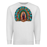 Oatmeal Heather Lady Of Guadalupe Rainbow Premium Sweatshirt - RanaPortraitStore