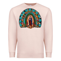 Pale Pink Lady Of Guadalupe Rainbow Premium Sweatshirt - RanaPortraitStore