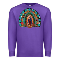 Purple Lady Of Guadalupe Rainbow Premium Sweatshirt - RanaPortraitStore