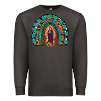 Smoke Lady Of Guadalupe Rainbow Premium Sweatshirt - RanaPortraitStore