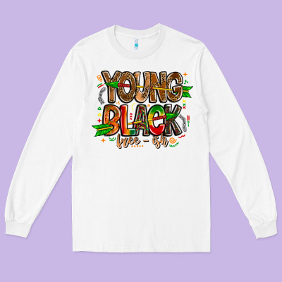 Young Black Free Ish Long Sleeve Tee Designed By Cowhidedigitalart