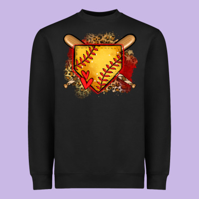 Softball Home Plate Heavyweight Sweatshirt Designed By Jasminsmagicworld