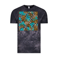Cloud Black turquoise glitter cowhide leopard seamless pattern Vintage Tee - BundleAndBundleShop