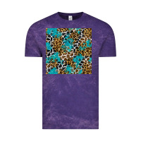 Cloud Purple turquoise glitter cowhide leopard seamless pattern Vintage Tee - BundleAndBundleShop
