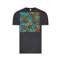 Vintage Black turquoise glitter cowhide leopard seamless pattern Vintage Tee - BundleAndBundleShop