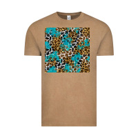 Vintage Coffee turquoise glitter cowhide leopard seamless pattern Vintage Tee - BundleAndBundleShop