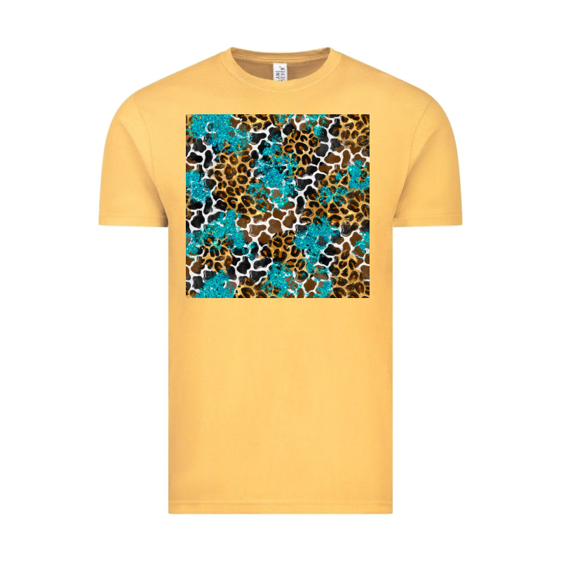 Turquoise Glitter Cowhide Leopard Seamless Pattern Vintage Tee by BundleAndBundleShop | Teevron