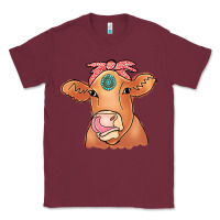 Burgundy Cow  Turquoise Classic Tee - CowCowDesign