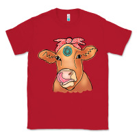 Red Cow  Turquoise Classic Tee - CowCowDesign