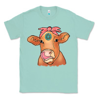 Seafoam Cow  Turquoise Classic Tee - CowCowDesign
