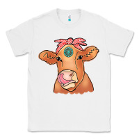 White Cow  Turquoise Classic Tee - CowCowDesign