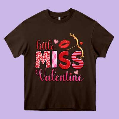 Little Miss Valentine Heavy Core Tee Designed By Oliviacreatesart