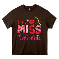 Chocolate Brown little miss valentine Heavy Core Tee - OliviaCreatesArt