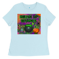 Baby Blue drink up witches tumbler Ladies Tee - BundleAndBundleShop