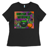 Black drink up witches tumbler Ladies Tee - BundleAndBundleShop