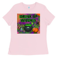 Bubblegum Pink drink up witches tumbler Ladies Tee - BundleAndBundleShop