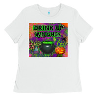 White drink up witches tumbler Ladies Tee - BundleAndBundleShop