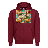 Burgundy fall charolais bulls Zipper Hoodie - RanaPortraitStore