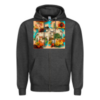 Charcoal Heather fall charolais bulls Zipper Hoodie - RanaPortraitStore