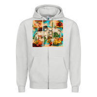 Dove Grey fall charolais bulls Zipper Hoodie - RanaPortraitStore