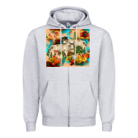 Heather Grey fall charolais bulls Zipper Hoodie - RanaPortraitStore