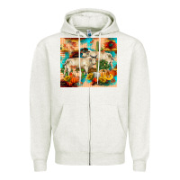 Oatmeal Heather fall charolais bulls Zipper Hoodie - RanaPortraitStore