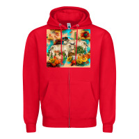 Red fall charolais bulls Zipper Hoodie - RanaPortraitStore