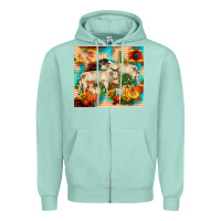 Seafoam fall charolais bulls Zipper Hoodie - RanaPortraitStore
