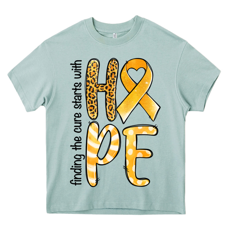 Finding The Cure Starts With Hope Childhood Cancer Awareness Heavy Core Tee by Jasminsmagicworld | Teevron