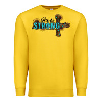 Lemon She Is Strong Western Cross Premium Sweatshirt - RanaPortraitStore