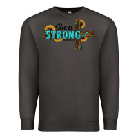 Smoke She Is Strong Western Cross Premium Sweatshirt - RanaPortraitStore
