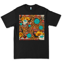 Black western aztec bull skull seamless pattern Premium Tee - FaDigitalArtStudio