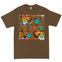Cacao western aztec bull skull seamless pattern Premium Tee - FaDigitalArtStudio