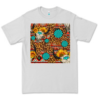 Dove Grey western aztec bull skull seamless pattern Premium Tee - FaDigitalArtStudio