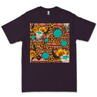 Plum western aztec bull skull seamless pattern Premium Tee - FaDigitalArtStudio