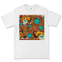 White western aztec bull skull seamless pattern Premium Tee - FaDigitalArtStudio