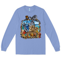 Colony Blue summer min Long Sleeve Tee - CowhideDigitalArt